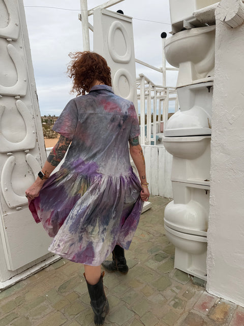 Ice Dyed Shirt Dress Pink