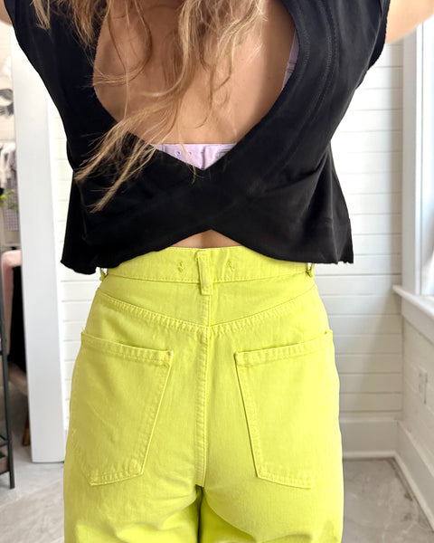 High waisted Lime Denim Pants