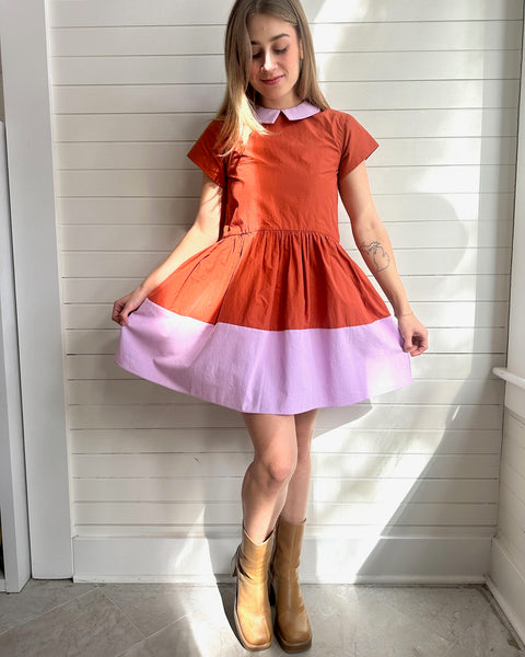 Eva Dress- Lavender Orange Peel