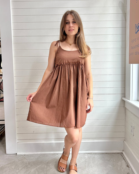 Tie strap Loose Slip style Dress