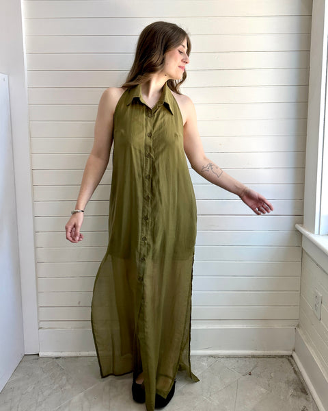 Overlay Halter Dress