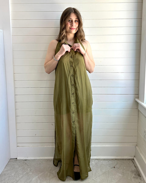 Overlay Halter Dress