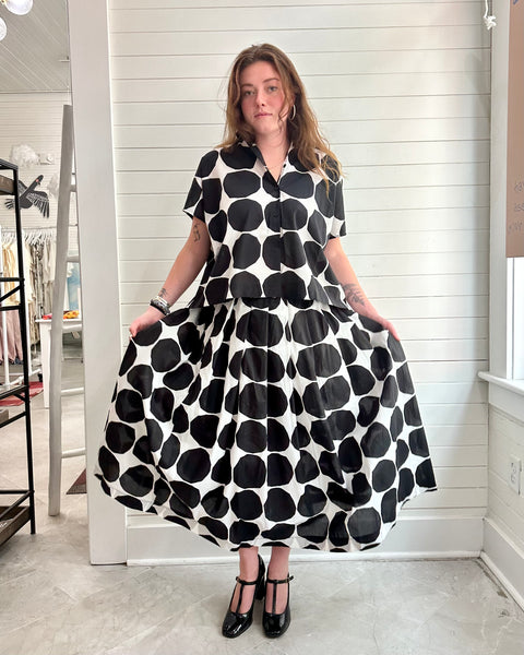 Polka Dot A-Line Skirt