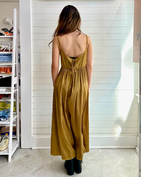 Satin Tie-Back Cami Midi Dress