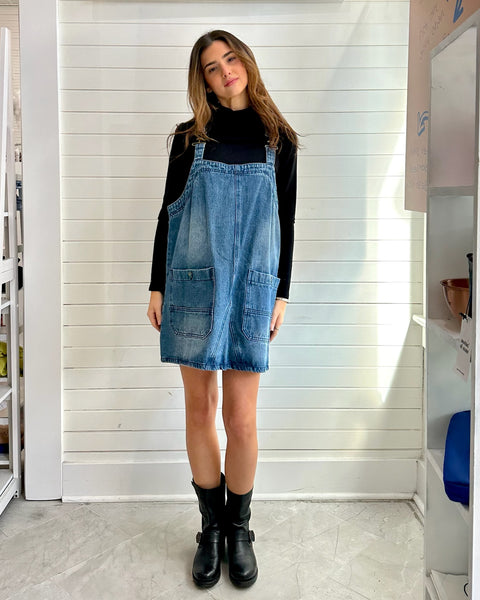 Denim Overall Mini Dress