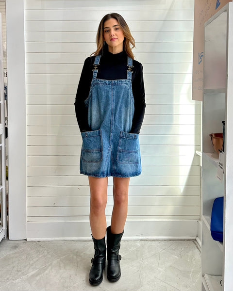 Denim Overall Mini Dress