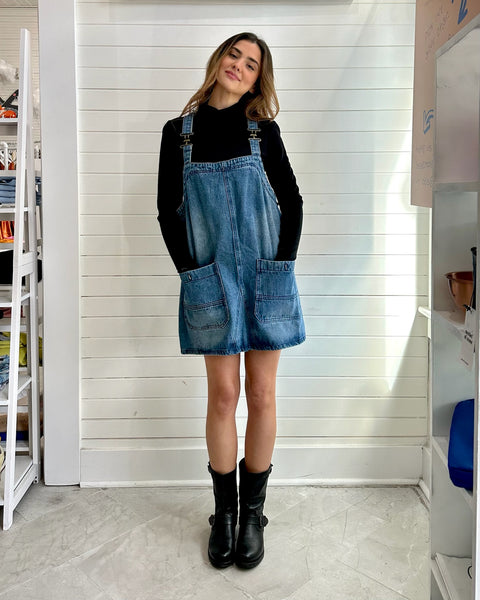 Denim Overall Mini Dress