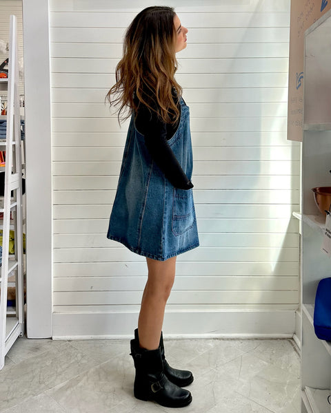 Denim Overall Mini Dress