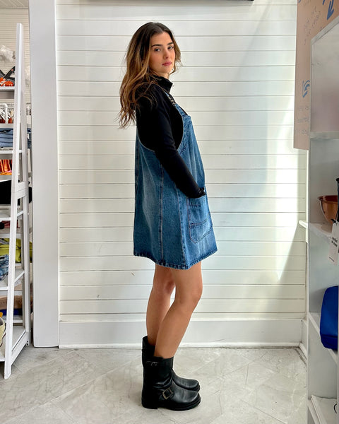 Denim Overall Mini Dress