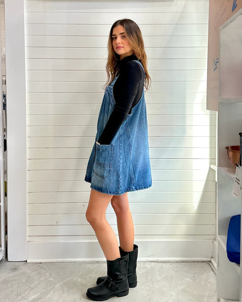 Denim Overall Mini Dress