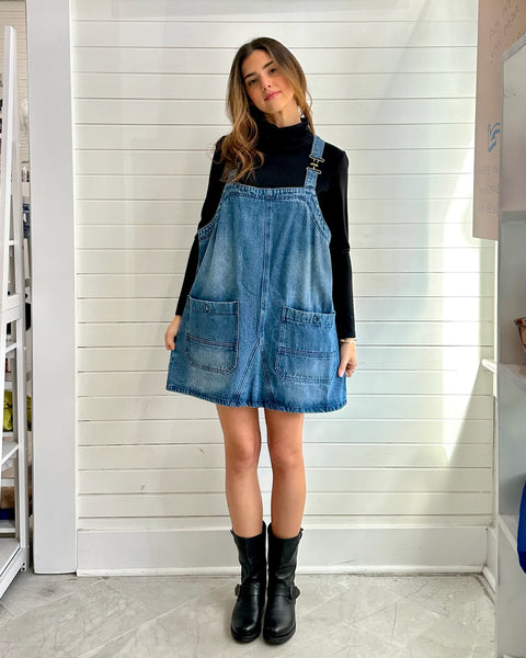 Denim Overall Mini Dress