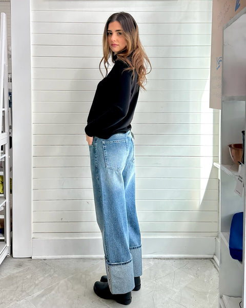 Straight Wide Leg Jeans