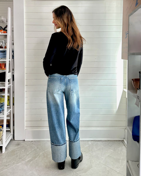 Straight Wide Leg Jeans