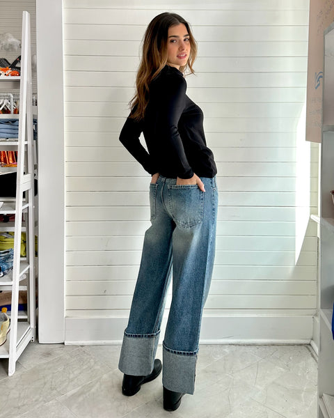 Straight Wide Leg Jeans