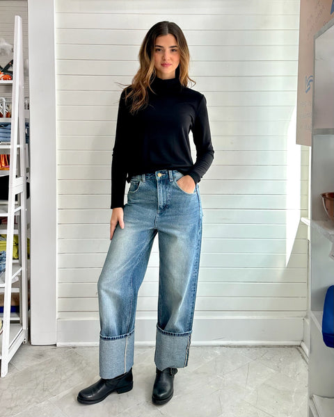 Straight Wide Leg Jeans