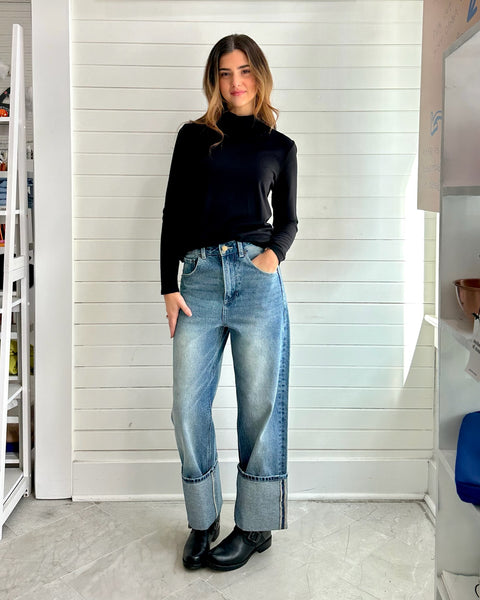 Straight Wide Leg Jeans