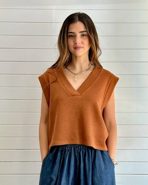 V neck crop Sweater Vest