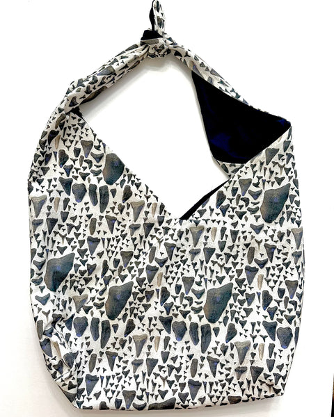 The Blank Canvas Market Bag-Shark Tooth Print