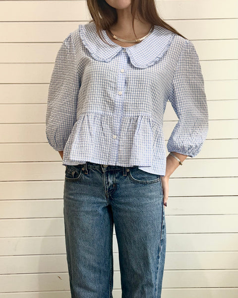 Gingham Button up Blouse