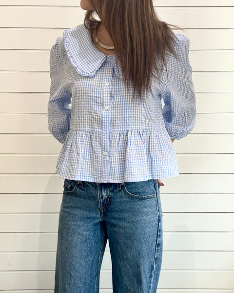 Gingham Button up Blouse