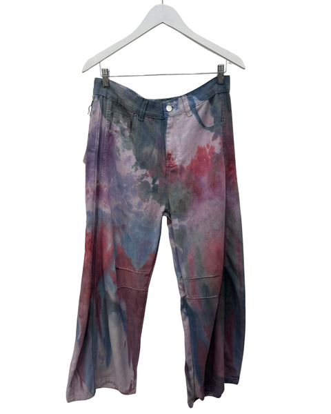 Ice Dyed Barrel Jeans Pink