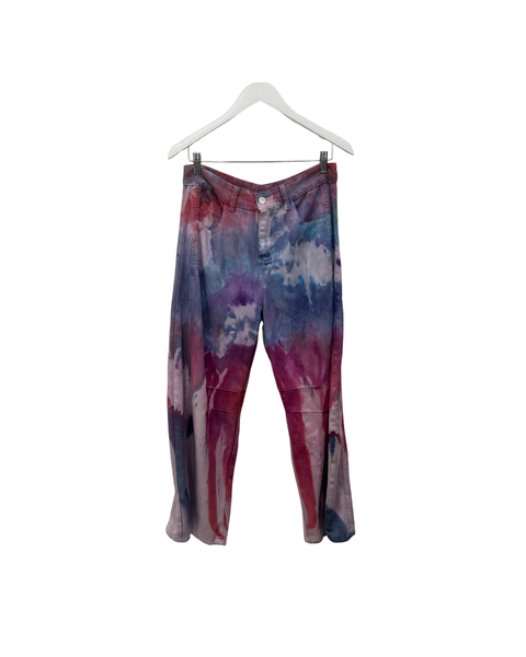 Ice Dyed Barrel Jeans Pink
