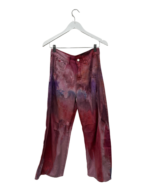 Ice Dyed Barrel Jeans Pink