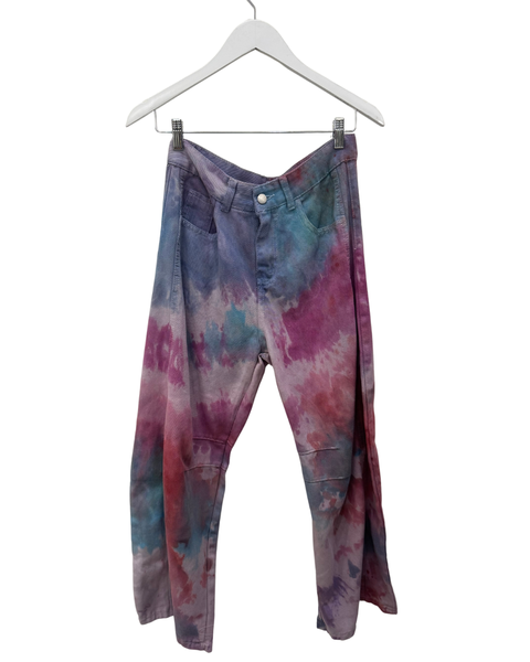 Ice Dyed Barrel Jeans Pink