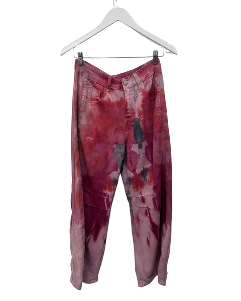 Ice Dyed Barrel Jeans Pink