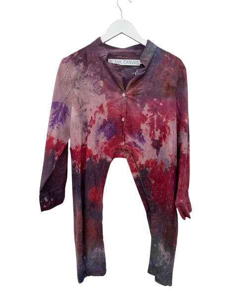 Ice Dyed Button and Tie Shirt