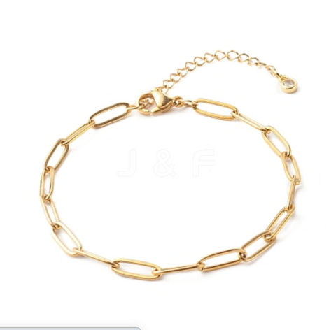 Brass Paper Clip Chain Bracelet