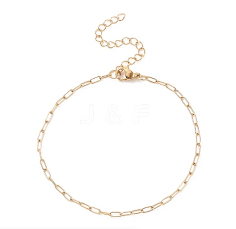 Dainty Brass Paper Clip Chain Bracelet