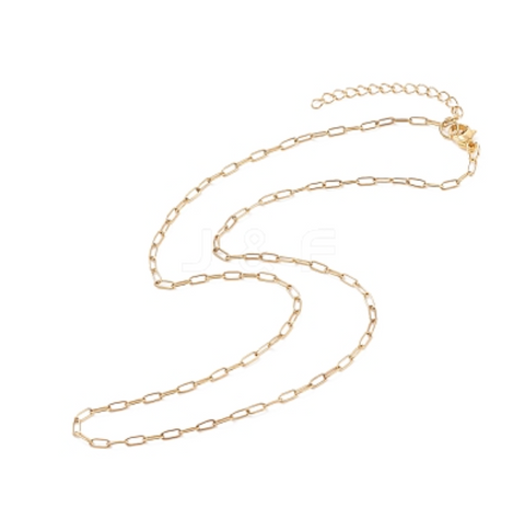 Dainty Brass Paper Clip Chain Necklace
