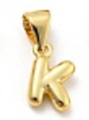 Balloon Letter A-Z Charm, 18k plated, Brass Micro Charms