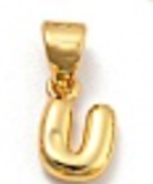 Balloon Letter A-Z Charm, 18k plated, Brass Micro Charms