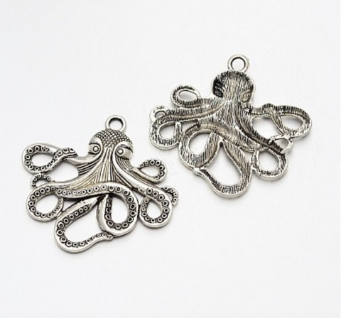 Octopus Silver Charm