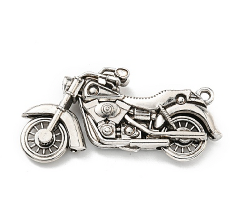 Motorcycle Silver Charm