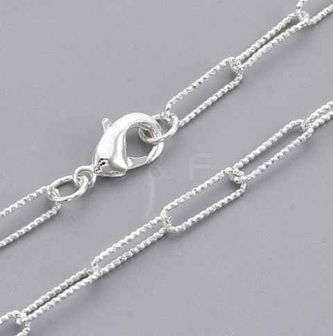 Beveled Paperclip Silver Necklace Chain