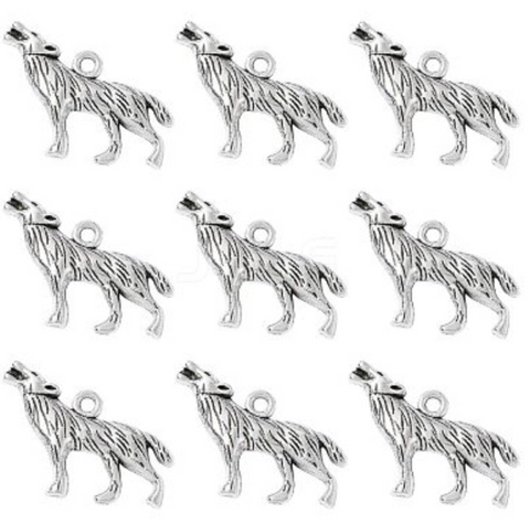 Wolf Silver Charms