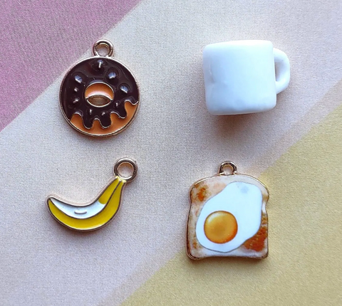 Assorted Breakfast Food Charms