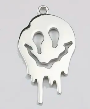 Ghostface Smiley Silver Charm