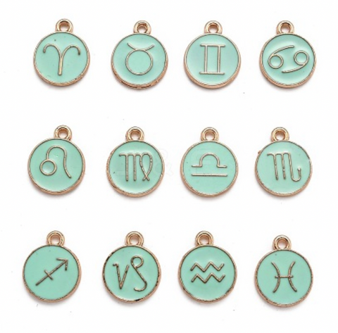 Zodiac circle charms-MINT