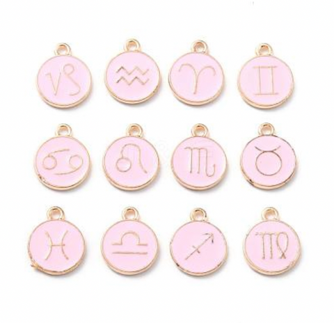 Zodiac circle charms-PINK