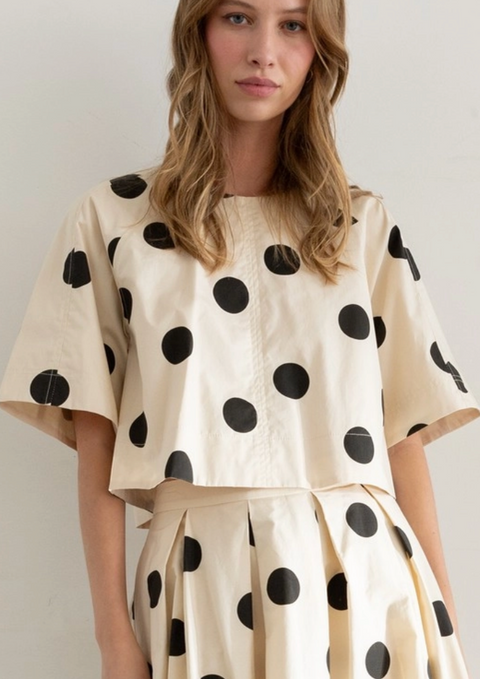Polka Dot Tie-Back Top