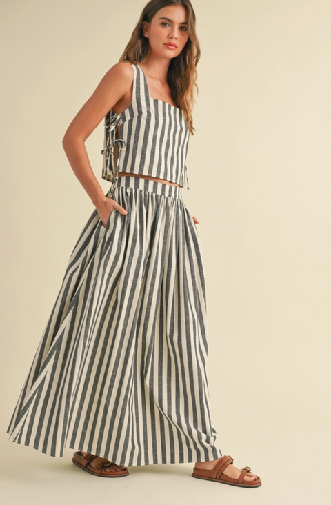 Striped Long Skirt