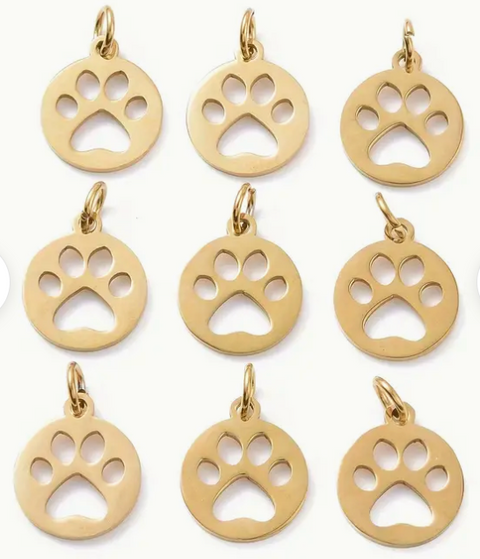 Pet Paw Circle Charm