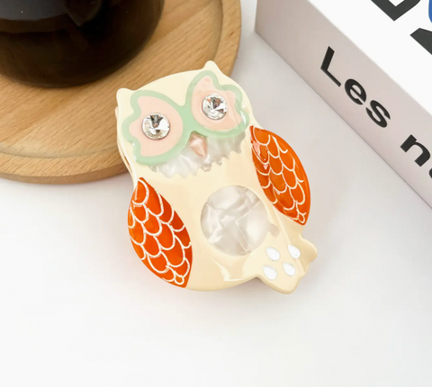 Colorful Owl Claw Clip