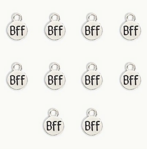 BFF Circle Charm -Silver