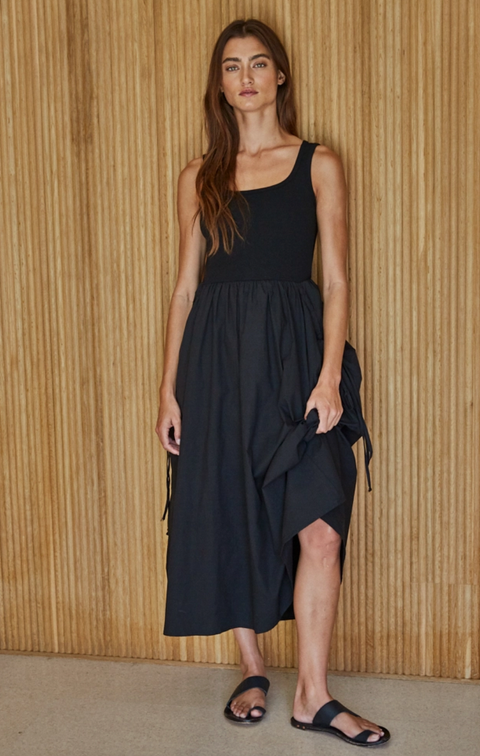 Cotton Oversized Pocket Midi Dress