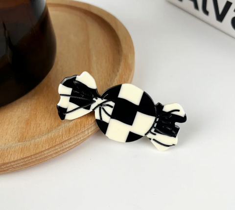 Checkered Candy Duckbill Clip-Small